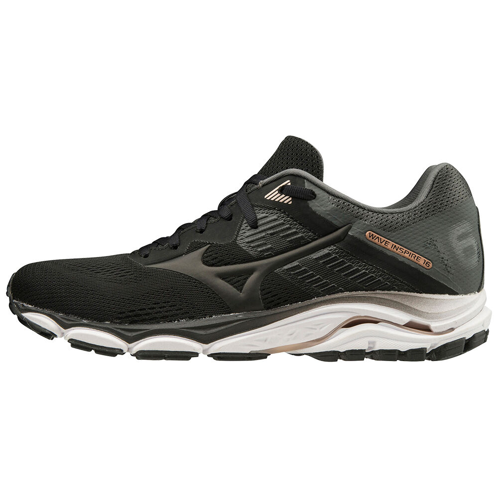 Mizuno Women's Wave Inspire 16 Running Shoes Black/Grey (J1GD204409-FEJ)